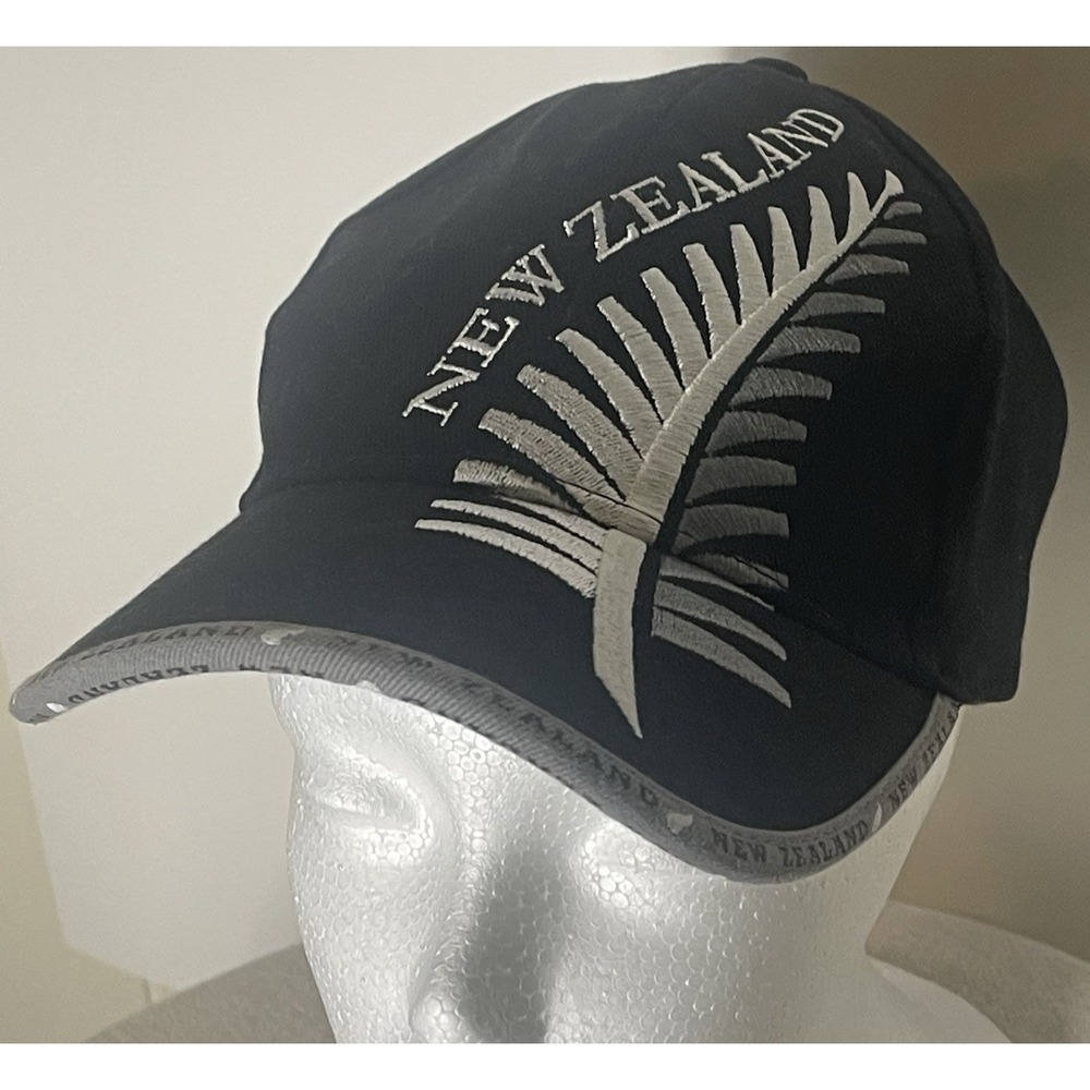 New Zealand Black Ball Cap Style Hat Adjustable White Lettering Unisex - Picture 2 of 5